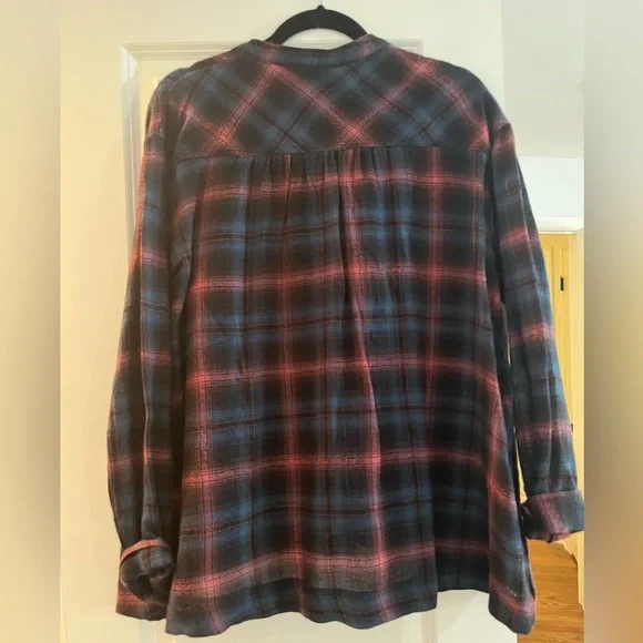 FREE PEOPLE plaid wool popover shirt - Picture 3 of 3